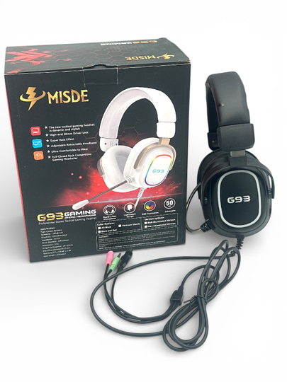 Игровые наушники, с микрофоном, проводные, для компьютера, с RGB-подсветкой