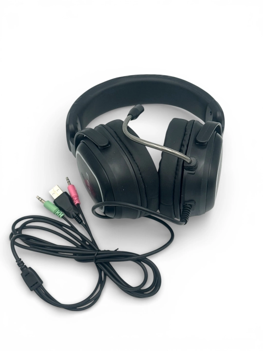 Игровые наушники, с микрофоном, проводные, для компьютера, с RGB-подсветкой