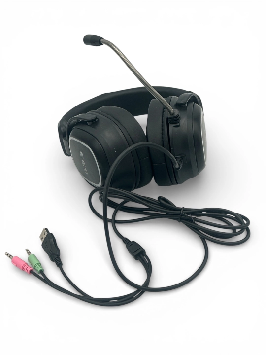 Игровые наушники, с микрофоном, проводные, для компьютера, с RGB-подсветкой