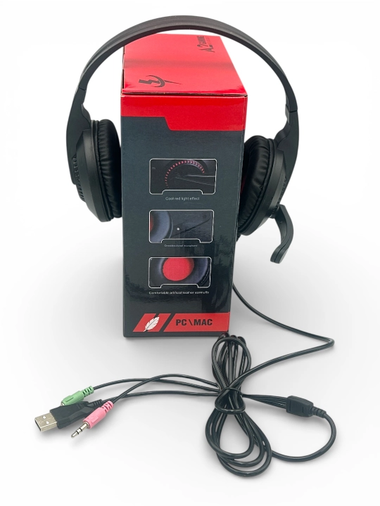 Игровые наушники, с микрофоном, проводные, для компьютера, с RGB-подсветкой