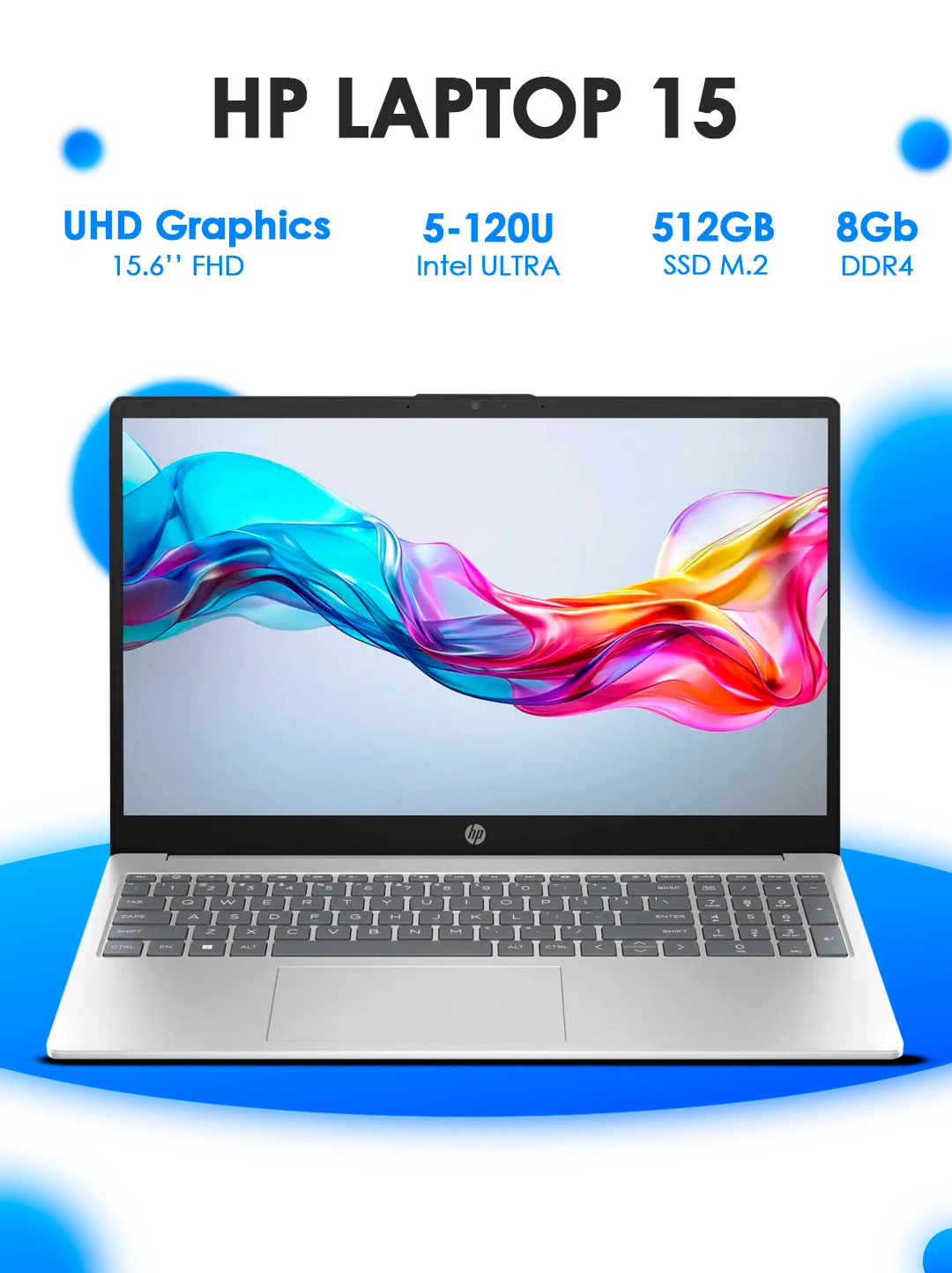 Ноутбук HP LAPTOP 15-FD0355NIA CORE 5-120U 8GB/512GB 15,6 FHD SILVER за 6099000 сум по лучшей цене. Uzum Market