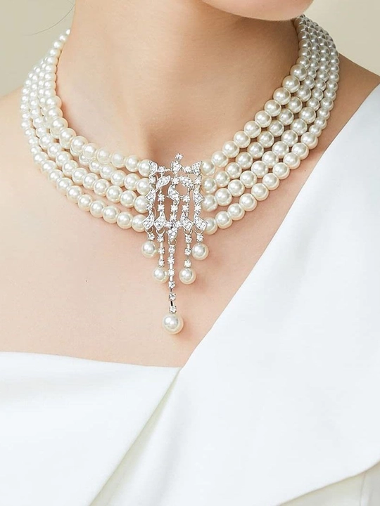 Ayollar uchun marvaridli taqinchoqlar to‘plami, zirak va marjon bijuteriya