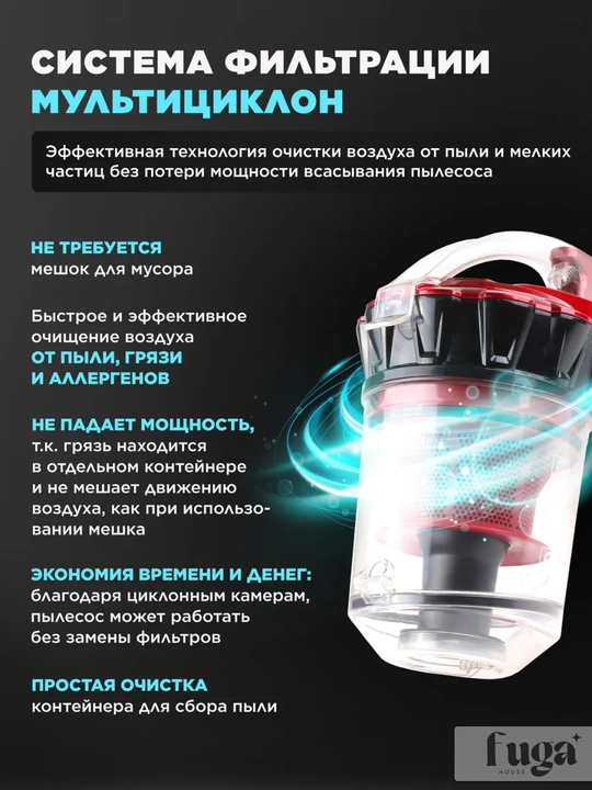 Itimate 3200 Vt quvvatli changyutgich, HEPA-filtr, multitsiklon, 4 litrli konteyner, qopsiz