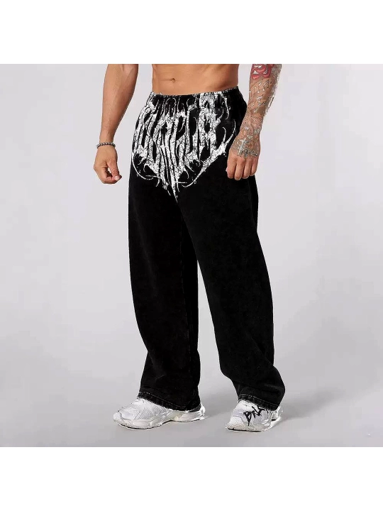 Мужские спортивные штаны YoungLA , streetwear стиль, для тренировок и повседневной носки - 