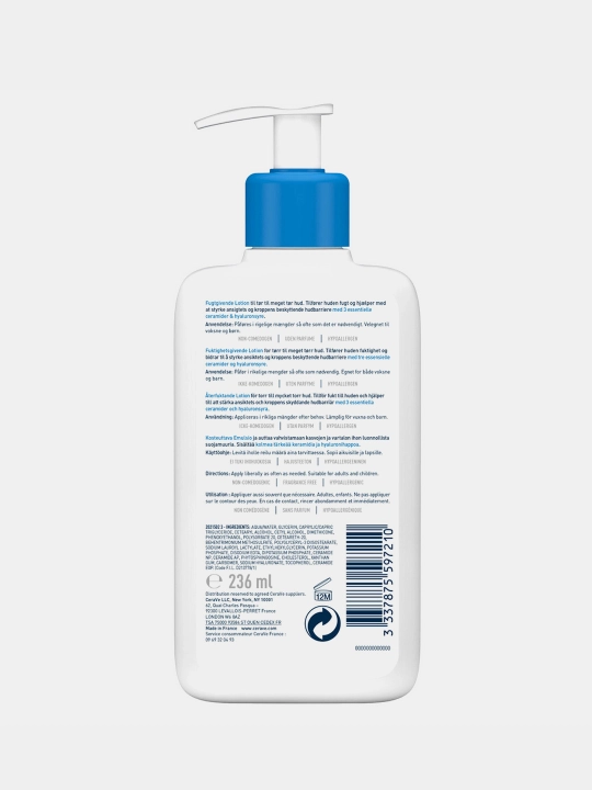 CeraVe Quruq va juda quruq yuz va badan terisi uchun namlantiruvchi losyon, 236 ml