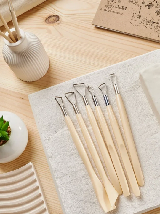 6 ta steklar plastilin mastika haykaltaroshlik skulptura loy gil uchun modellash to‘plami