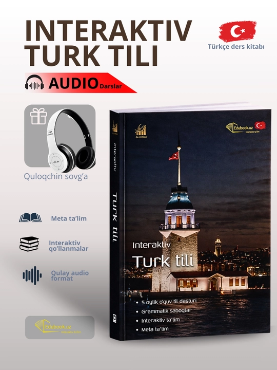 Interaktiv turk tili o‘quv kitobi audio darslar bilan - 