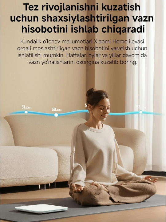 Smart tarozi Xiaomi Mi Smart Scale S200, global versiya
