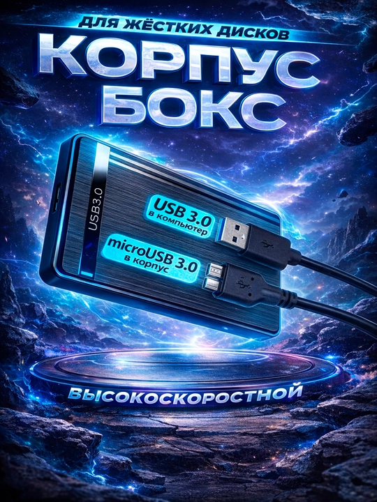 Tashqi xotira qutisi SATA qattiq disk uchun korpus, USB 3.0 HDD SSD 2,5" - 