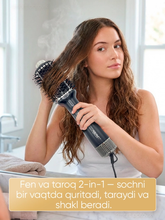 Fen-taroq MAC Styler, ayollar uchun, soch quritgich va turmaklash cho‘tkasi