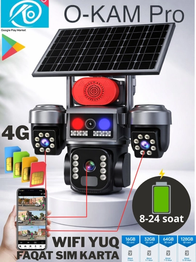 4G камера видеонаблюдения с SIM карта+12v и солнечной панелью без Wi-Fi и электричества