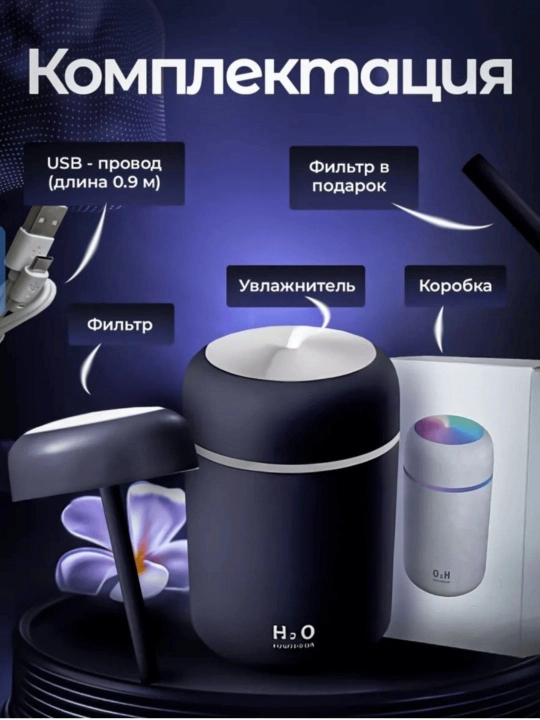 Увлажнитель воздуха для дома, офиса и автомобиля, увлажнитель воздуха с подсветкой, 3 в 1
