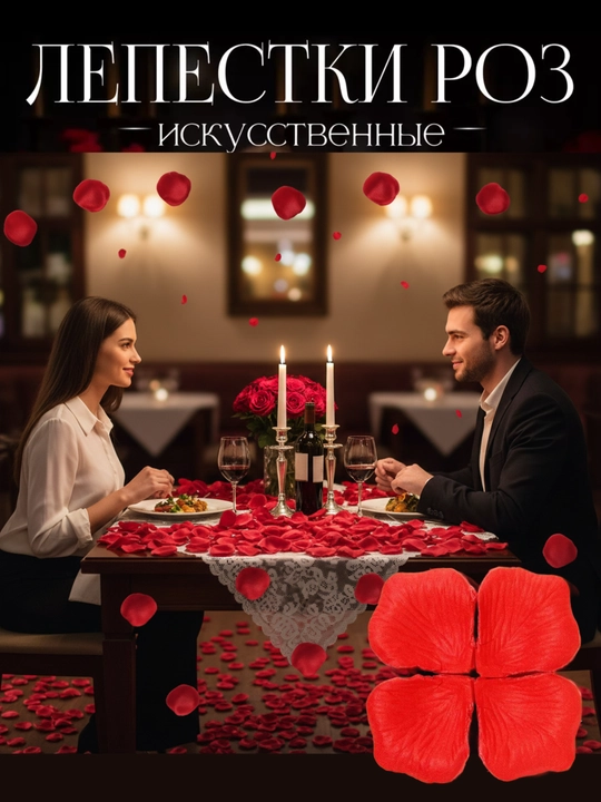 Искусственные лепестки роз для праздников, романтических ночей, Marry me и дня рождения - 