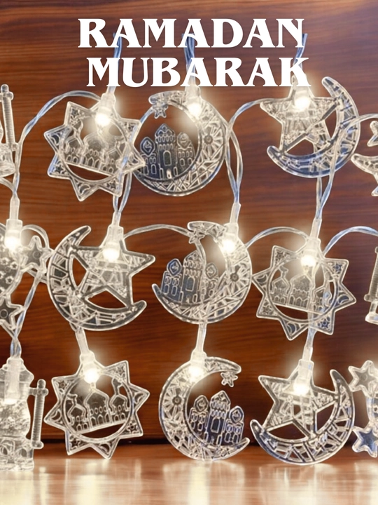 Ramazon, EID, uchun LED girlyandiya svetlari bezaklar, oy va yulduz, 3 metr.20 ta chiroq