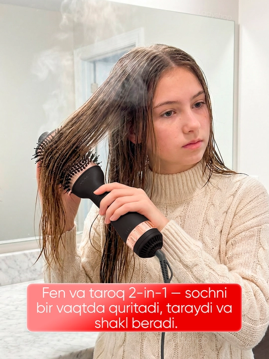 Fen-taroq MAC Styler, soch quritgich-cho‘tka, fen cho‘tka, soch turmaklagich, 3 rejim
