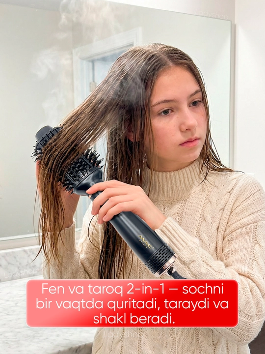 Fen-taroq MAC Styler, soch quritgich-cho‘tka, fen cho‘tka, soch turmaklagich, 3 rejim