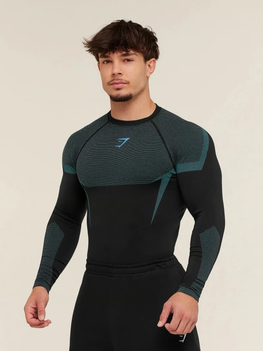 Компрессионная футболка Gym Shark, спортивная, рашгард, для мужчин, для фитнеса - 