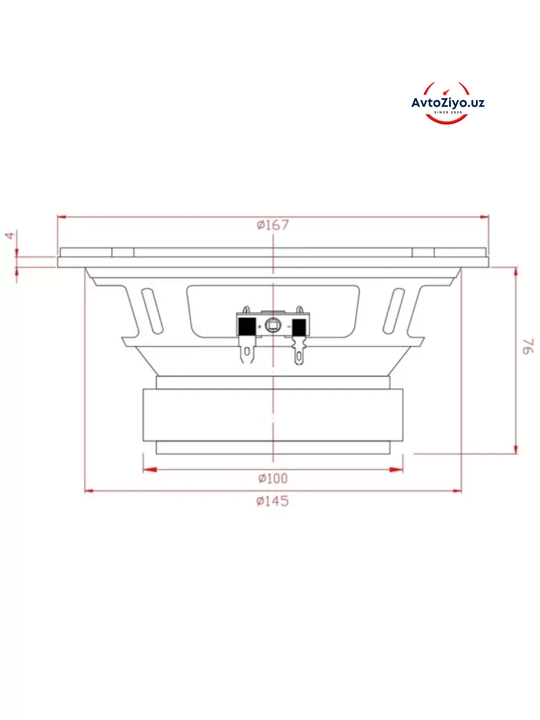 Avtomobil kalonkasi, estradniy URAL 165.2, 16.5 sm, universal 220W