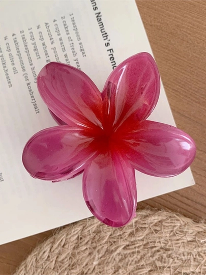 Gulli zakolka - krab, Gavaya stilidagi yozgi soch uchun zakolka, 8 sm, Plumeria