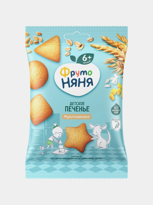 Печенье детское FrutoNyana мультизлаковое 50 г растворимое витамины минералы