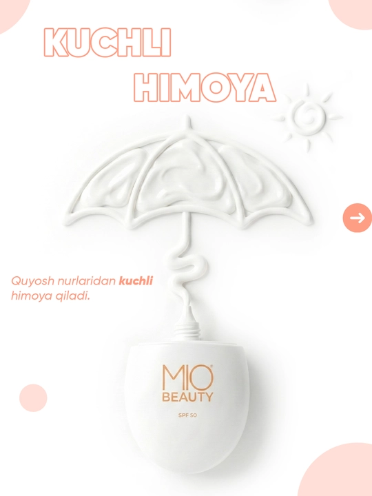 Quyoshdan himoyalovchi krem, SPF 50, MIO BEAUTY