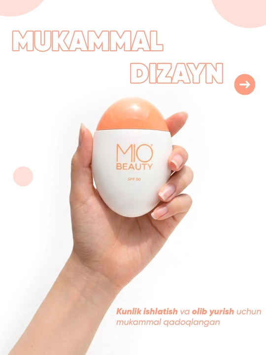 Quyoshdan himoyalovchi krem, SPF 50, MIO BEAUTY