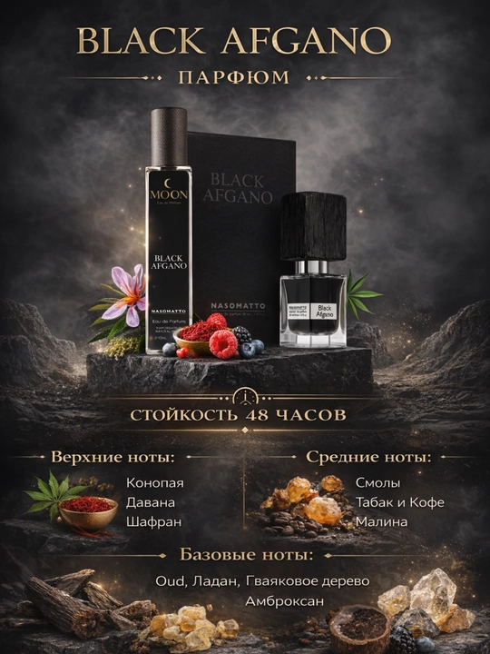 Black Afgano Nasomatto, парфюм для мужчин и женщин, пробник, 100 мл - 