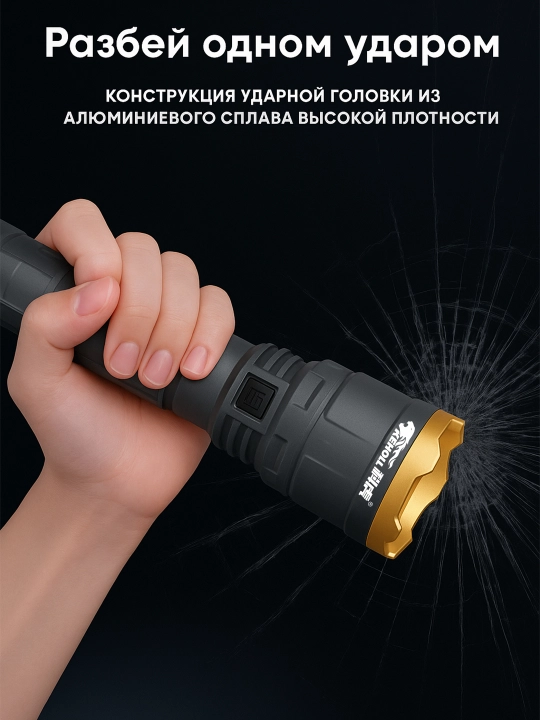 Ko‘p funksiyali LED fonar, USB/Type-C, qayta zaryadlanuvchi