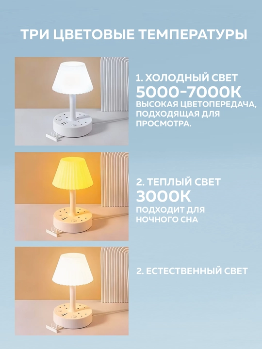Rozetkali va USB / Type-C portli stol chirog‘i — Smart uzaytirgich 6 in 1