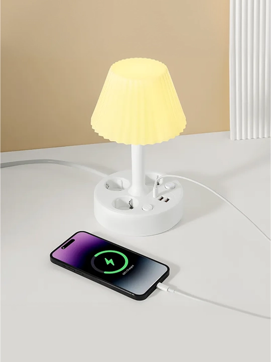 Rozetkali va USB / Type-C portli stol chirog‘i — Smart uzaytirgich 6 in 1