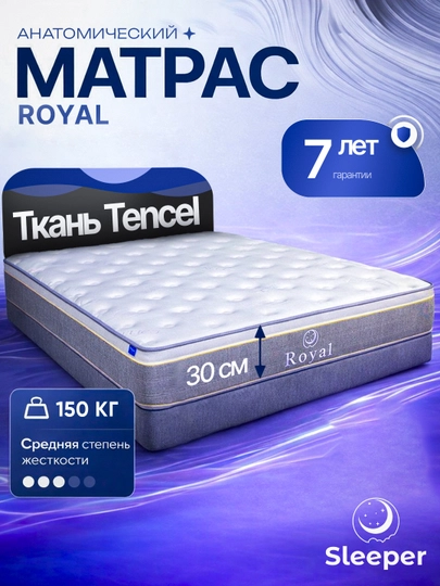 Анатомический матрас ROYAL, 30 см, Tencel — SLEEPER-ROYAL-R20140