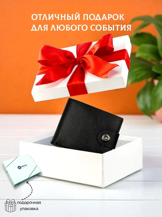 Кошелек мужской, портмоне для мужчин, картохолдер, в подарочной упаковке
