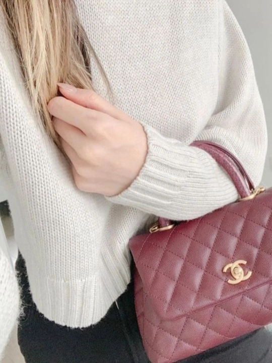 CHANEL Coco Bag, Женская мини-сумка с ручкой, стеганая  - 