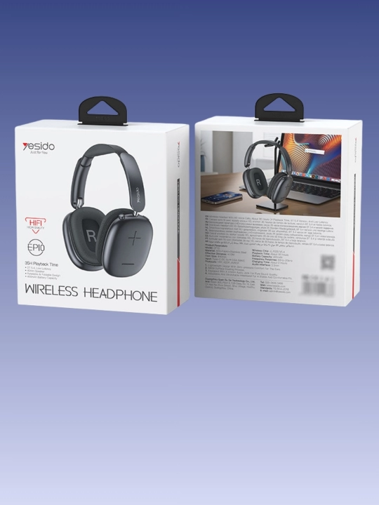 Yesido EP10 simsiz Bluetooth va simli HiFi ovozli garnitura - Black-EP10