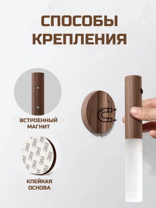 Harakat datchigi bilan simsiz devoriy LED tungi chiroq, magnitli mahkamlash, USB