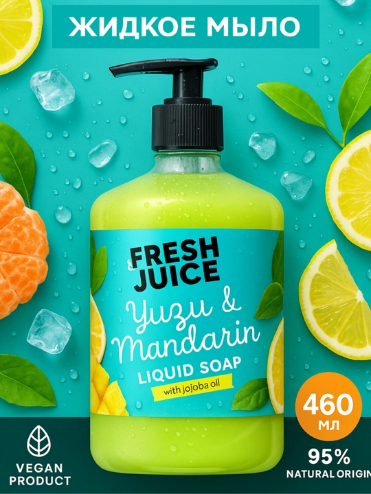 Жидкое крем-мыло, разные ароматы, для рук и тела, 460 мл, Fresh Juice - 