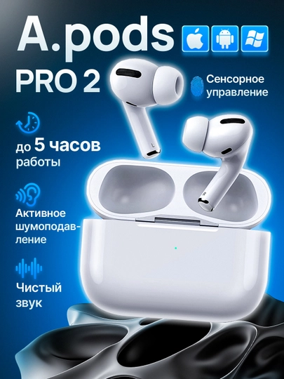 Беспроводные сенсорные наушники Pods Pro 2, для iPhone и Android, с анимацией