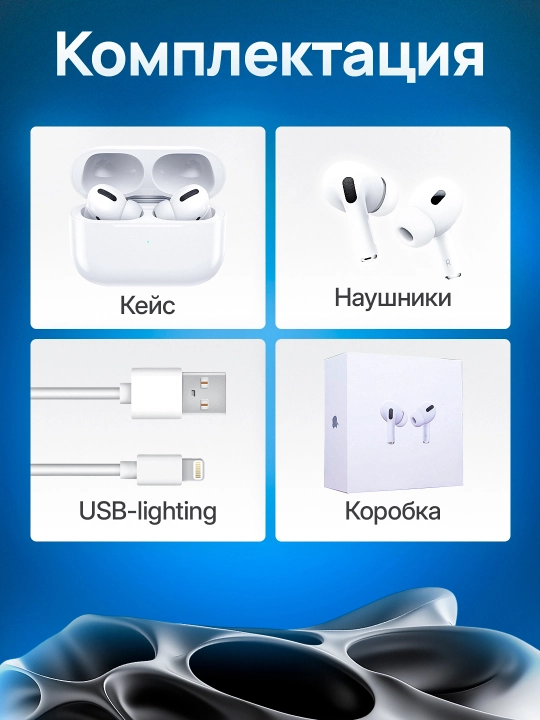 Simsiz sensorli quloqchinlar Pods Pro 2, iPhone va Android uchun, animatsiyali