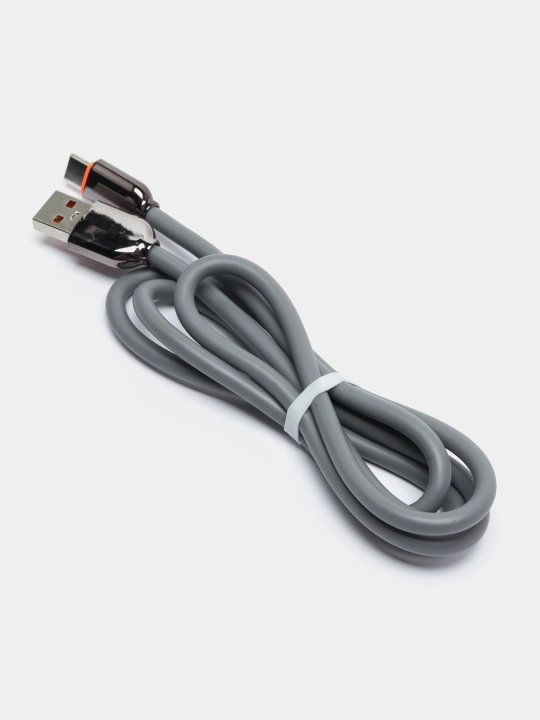USB-A to Type-C оранжевый кабель, быстрая зарядка 2.4A, 1м