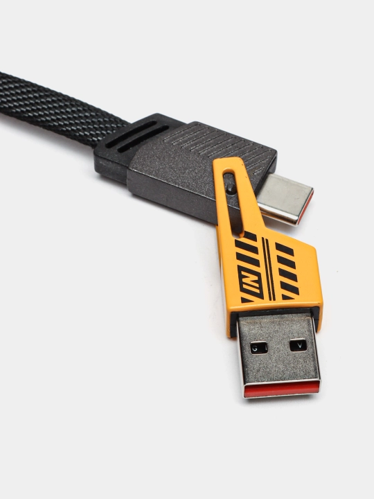 4-in-1 USB kabel — Lightning, Type-C, Micro USB (iPhone, Redmi, Samsung)
