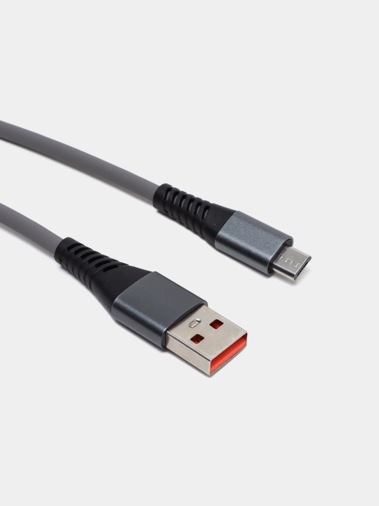 Кабель Kingdko USB–Micro USB силикон, 1 м, быстрая зарядка - 