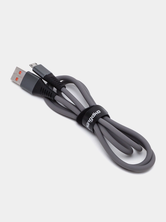 Кабель Kingdko USB–Micro USB силикон, 1 м, быстрая зарядка