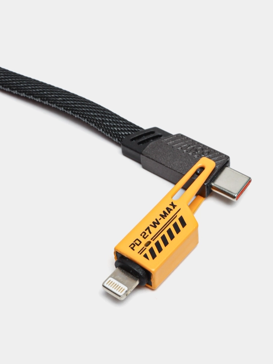 Кабель 4 в 1 — Lightning, Type-C, Micro USB для iPhone, Redmi, Samsung