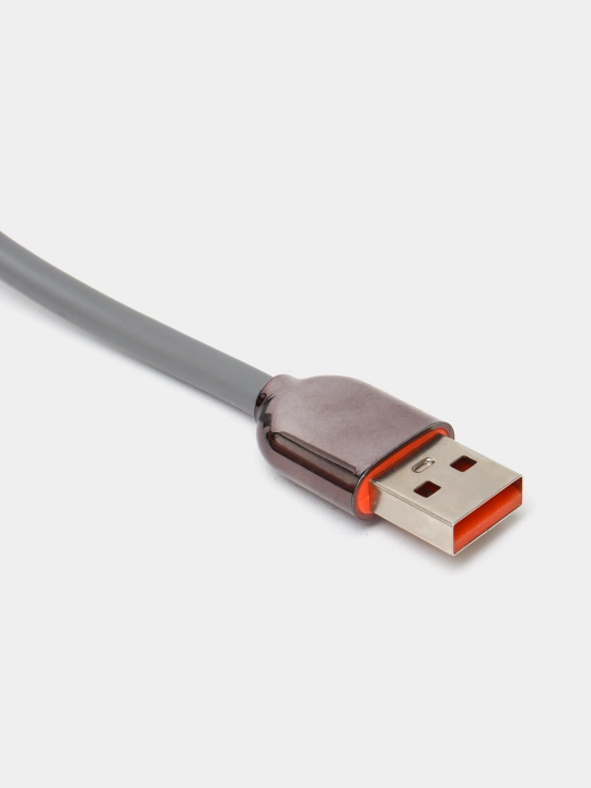 Кабель USB–Micro USB быстрая зарядка 1м, оранжево‑зелёный