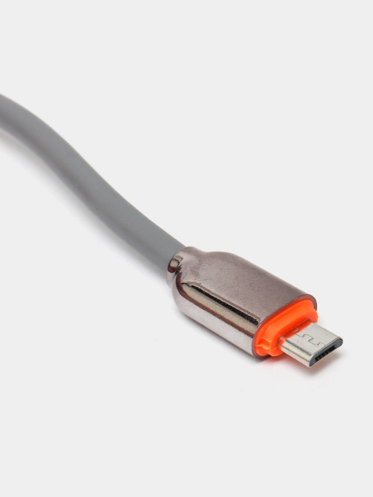Кабель USB–Micro USB быстрая зарядка 1м, оранжево‑зелёный