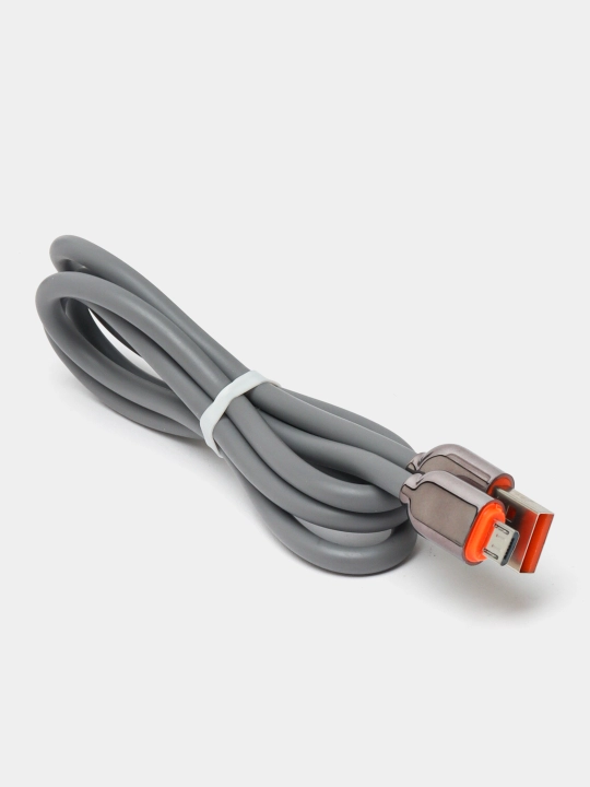 Кабель USB–Micro USB быстрая зарядка 1м, оранжево‑зелёный - 