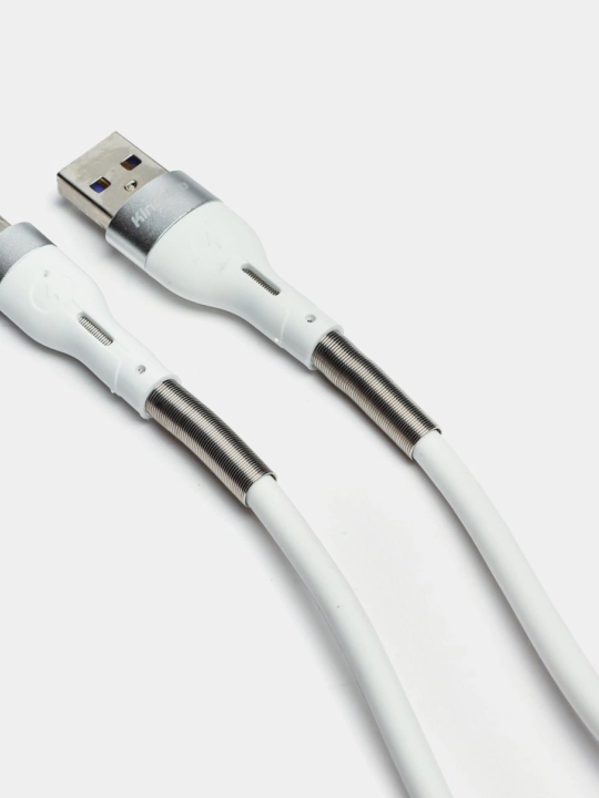 Пружинный Micro USB кабель — Redmi, Samsung, Android, быстрая зарядка