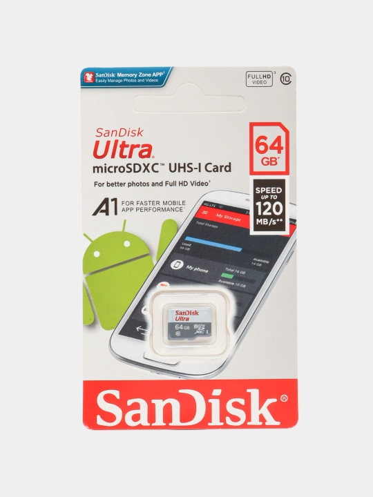Флешка SanDisk 32/64/128/256 ГБ с адаптером для Redmi и Samsung