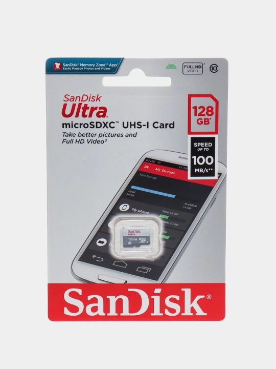 Флешка SanDisk 32/64/128/256 ГБ, с адаптером, USB OTG для Redmi и Samsung