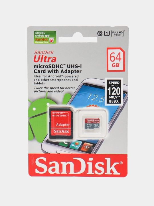 Флешка Sandisk 32/64/128/256 ГБ с адаптером, OTG для Redmi и Samsung